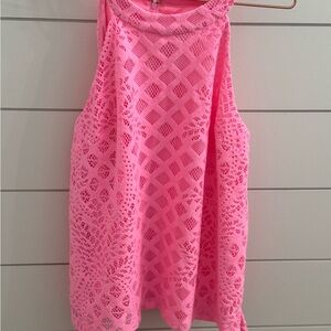 Lilly Pulitzer Vibrant Pink Crochet Top